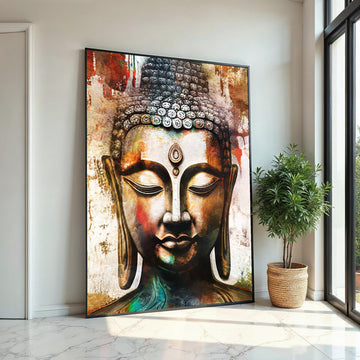 Buddha Canvas Wall Art, Spiritual Art Poster, Zen Buddha Print, Wall Art Canvas Design, Peaceful Decor, Ready To Hang Decoration