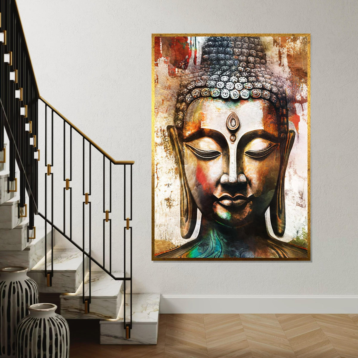 Buddha Canvas Wall Art, Spiritual Art Poster, Zen Buddha Print, Wall Art Canvas Design, Peaceful Decor, Ready To Hang Decoration
