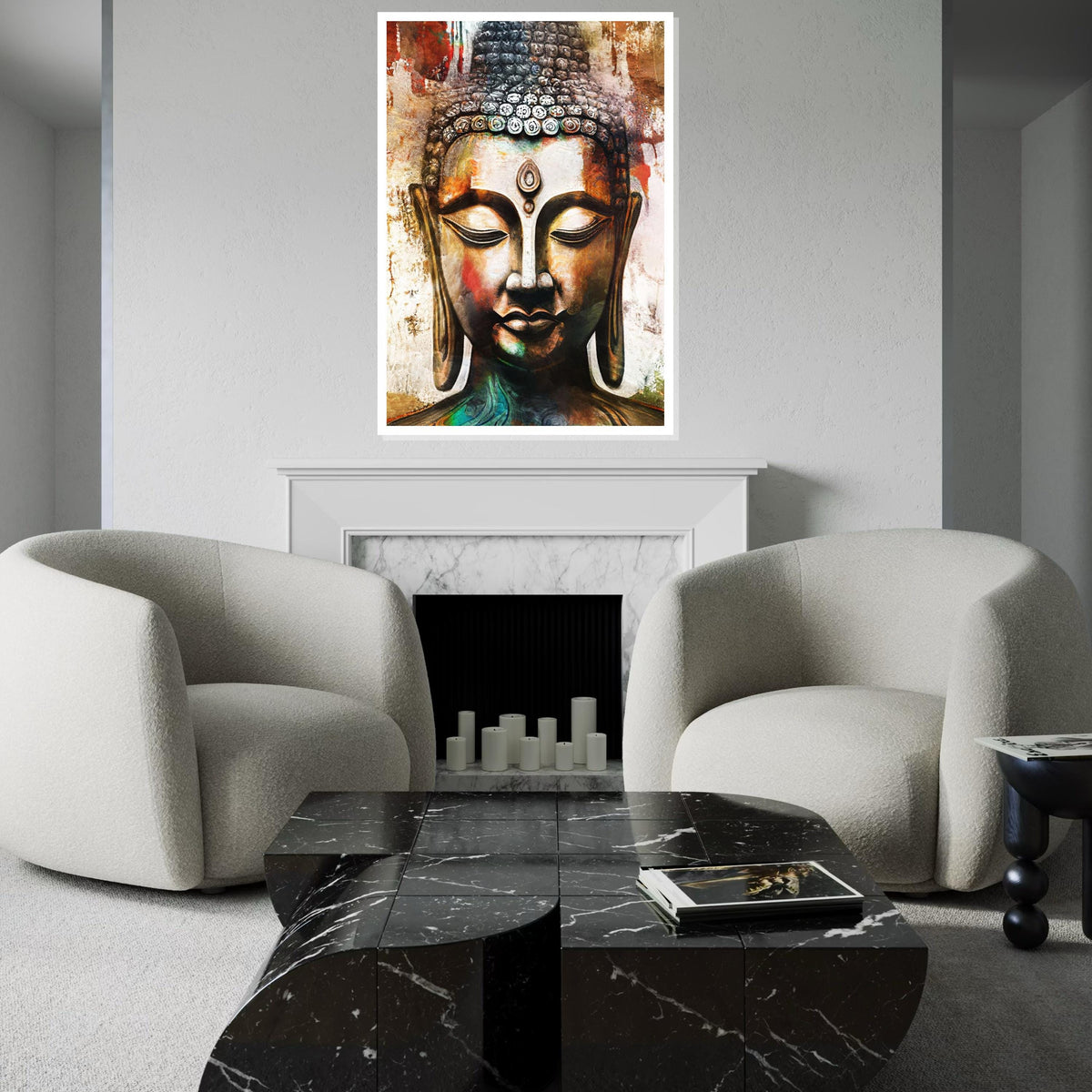 Buddha Canvas Wall Art, Spiritual Art Poster, Zen Buddha Print, Wall Art Canvas Design, Peaceful Decor, Ready To Hang Decoration