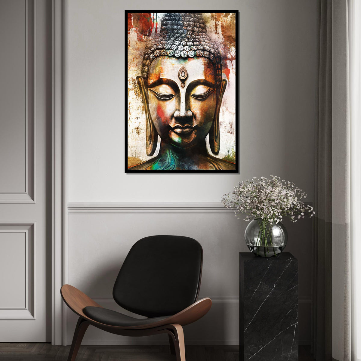 Buddha Canvas Wall Art, Spiritual Art Poster, Zen Buddha Print, Wall Art Canvas Design, Peaceful Decor, Ready To Hang Decoration