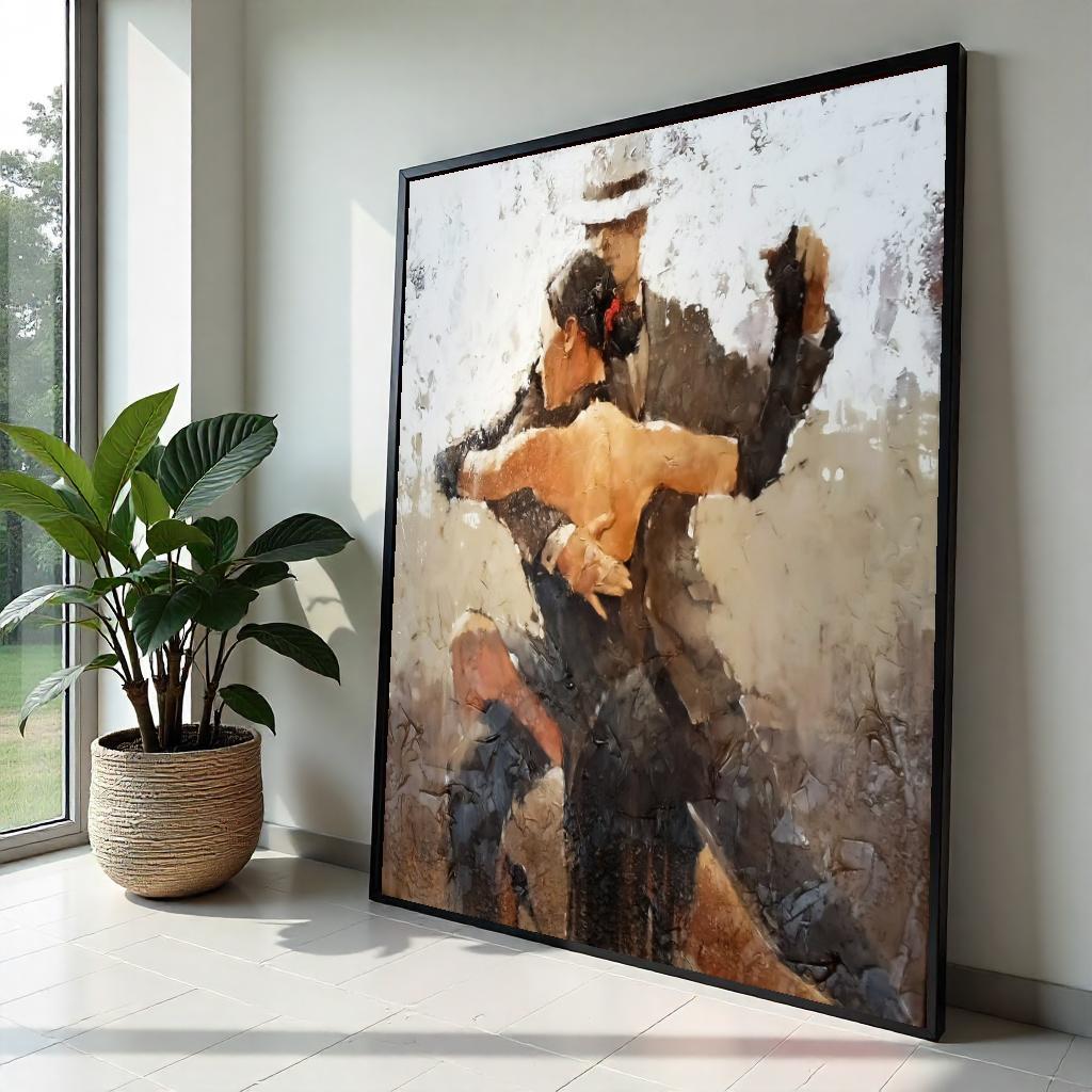 Tango Dance Canvas, Passionate Couple Wall Art, Dance Poster, Wall Art Canvas Design, Ready To Hang Decoration
