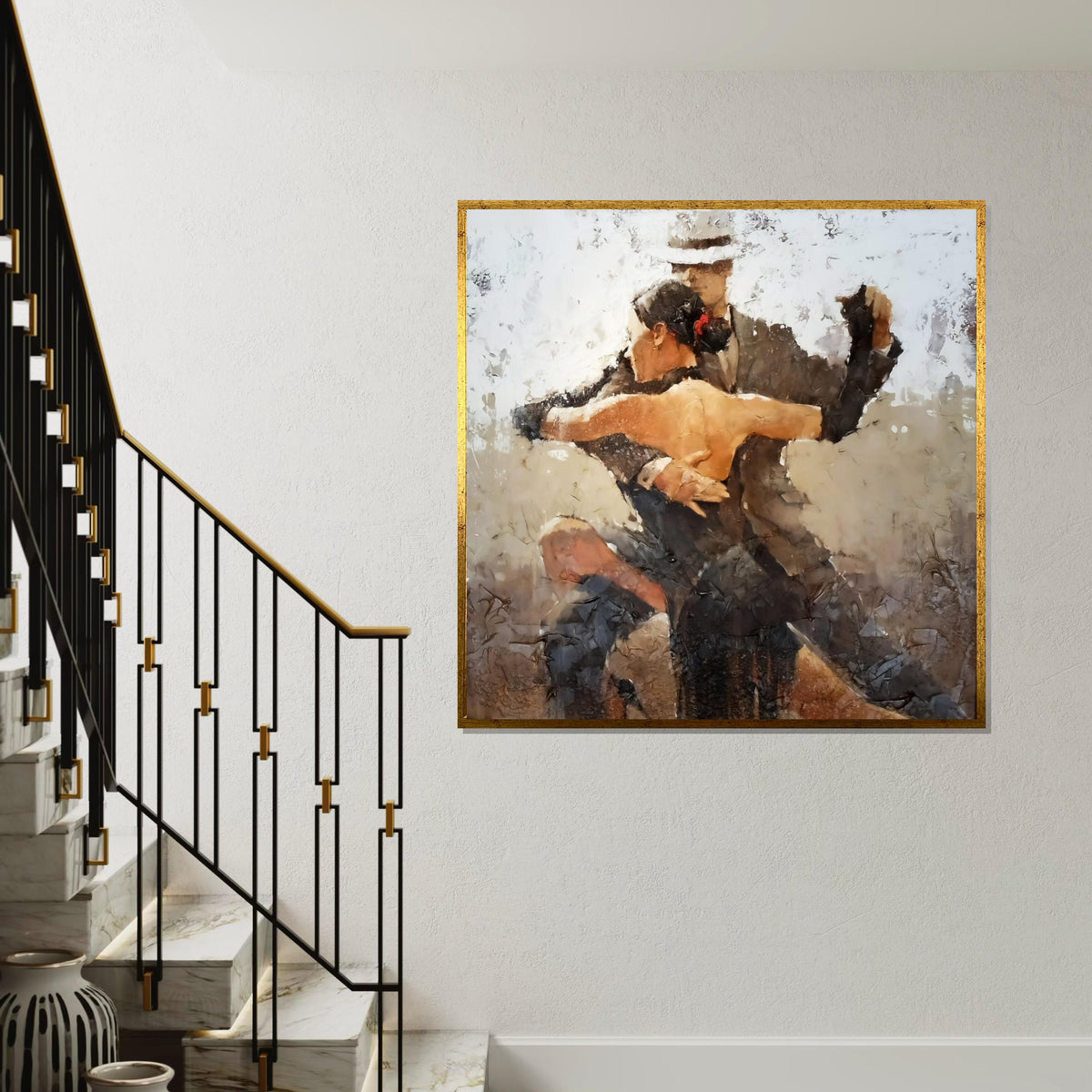 Tango Dance Canvas, Passionate Couple Wall Art, Dance Poster, Wall Art Canvas Design, Ready To Hang Decoration