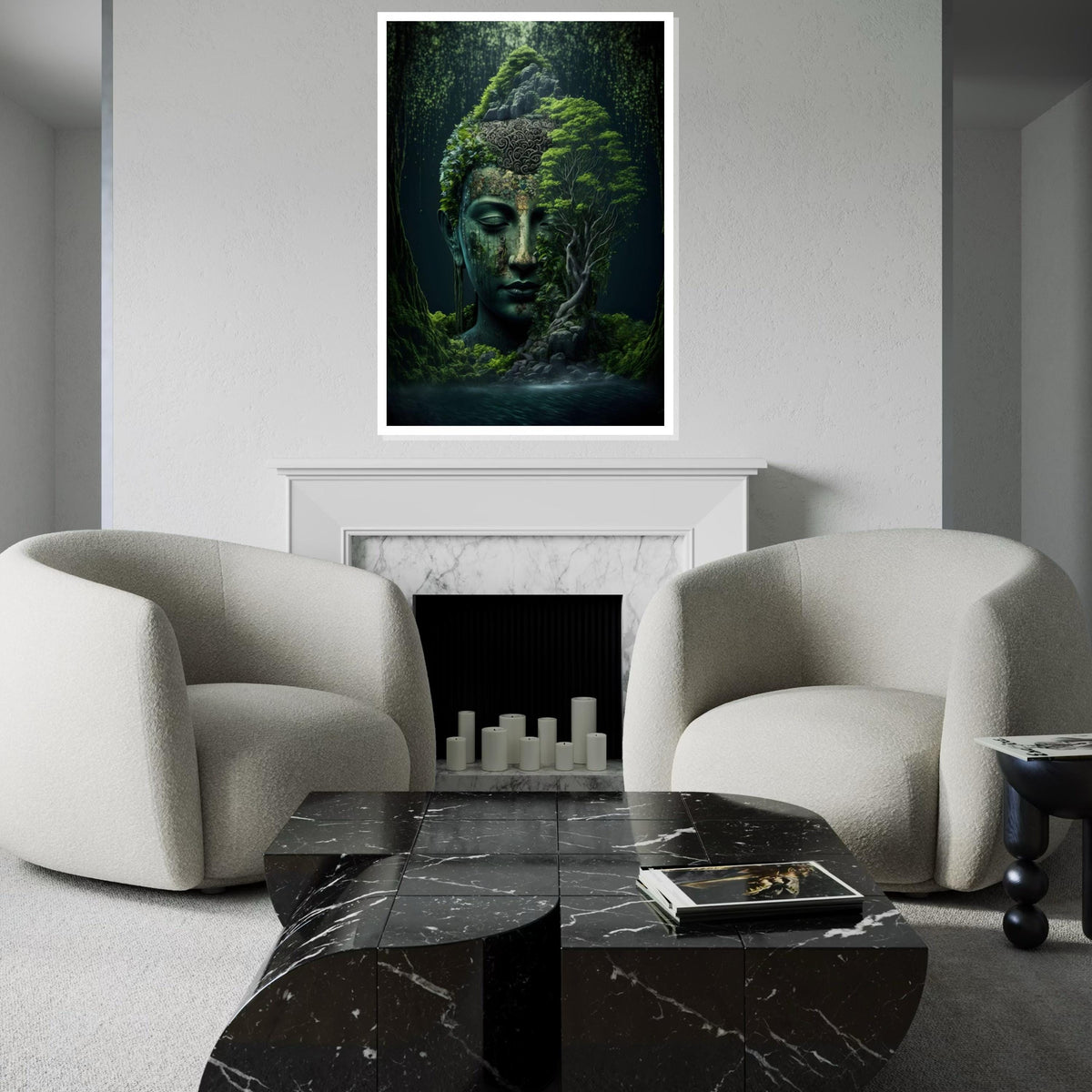 Serene Buddha Forest Canvas, Meditation Art, Nature Wall Art, Tranquil Buddha Print, Wall Art Canvas Design, Ready To Hang Decoration