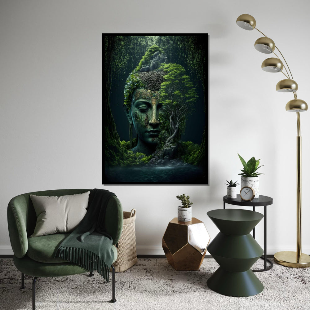 Serene Buddha Forest Canvas, Meditation Art, Nature Wall Art, Tranquil Buddha Print, Wall Art Canvas Design, Ready To Hang Decoration