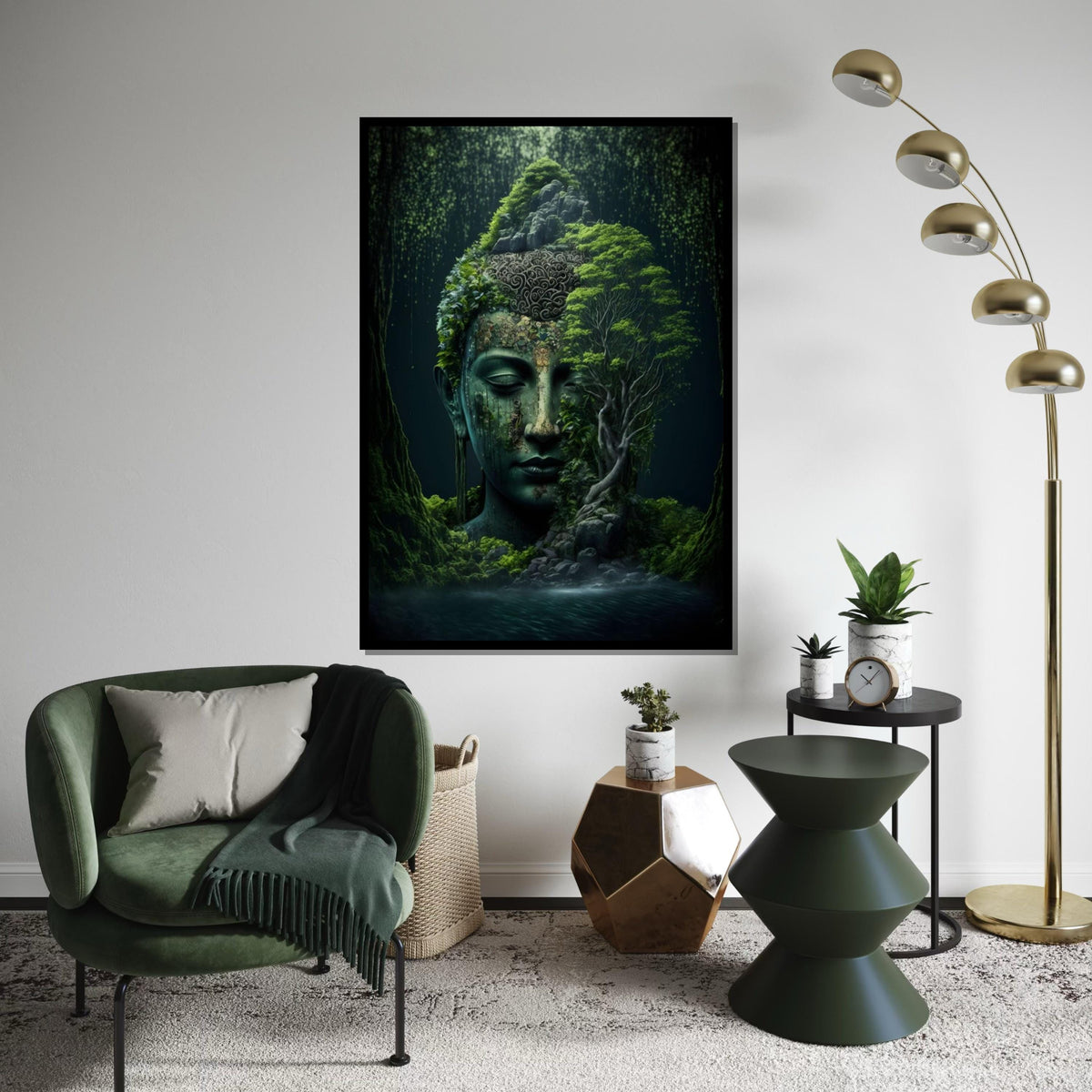 Serene Buddha Forest Canvas, Meditation Art, Nature Wall Art, Tranquil Buddha Print, Wall Art Canvas Design, Ready To Hang Decoration