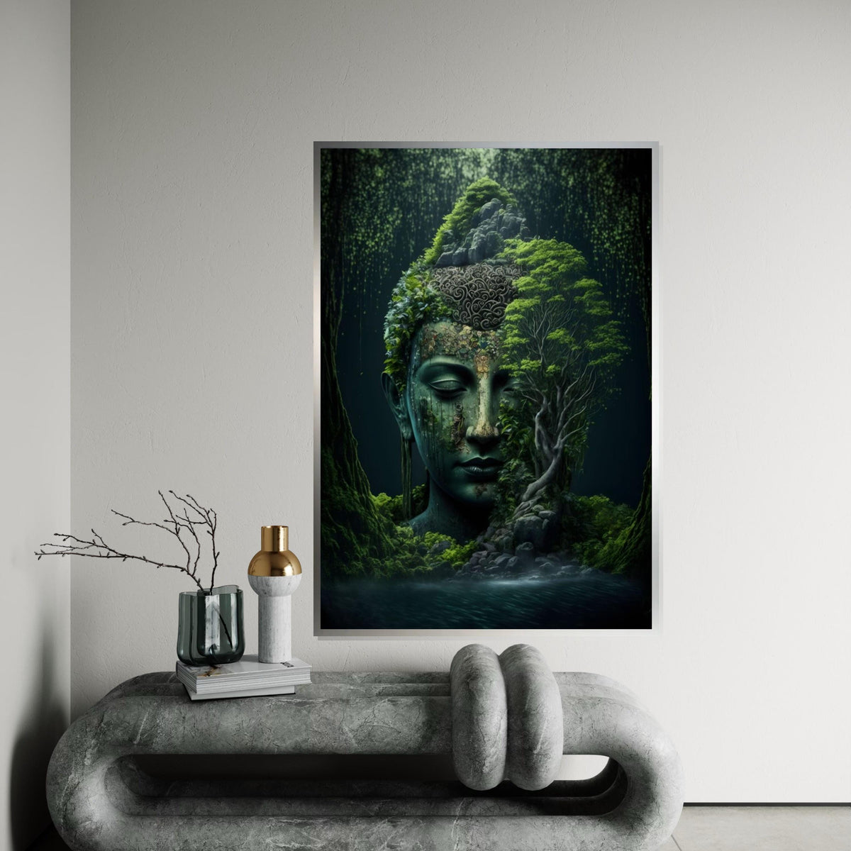 Serene Buddha Forest Canvas, Meditation Art, Nature Wall Art, Tranquil Buddha Print, Wall Art Canvas Design, Ready To Hang Decoration