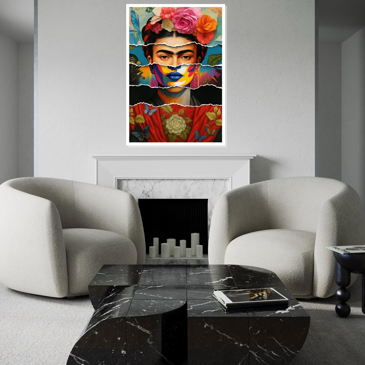 Floral Portrait Canvas, Colorful Face Art, Multilayered Canvas Design, Floral Wall Art, Art Canvas Design, Ready to Hang Decoration