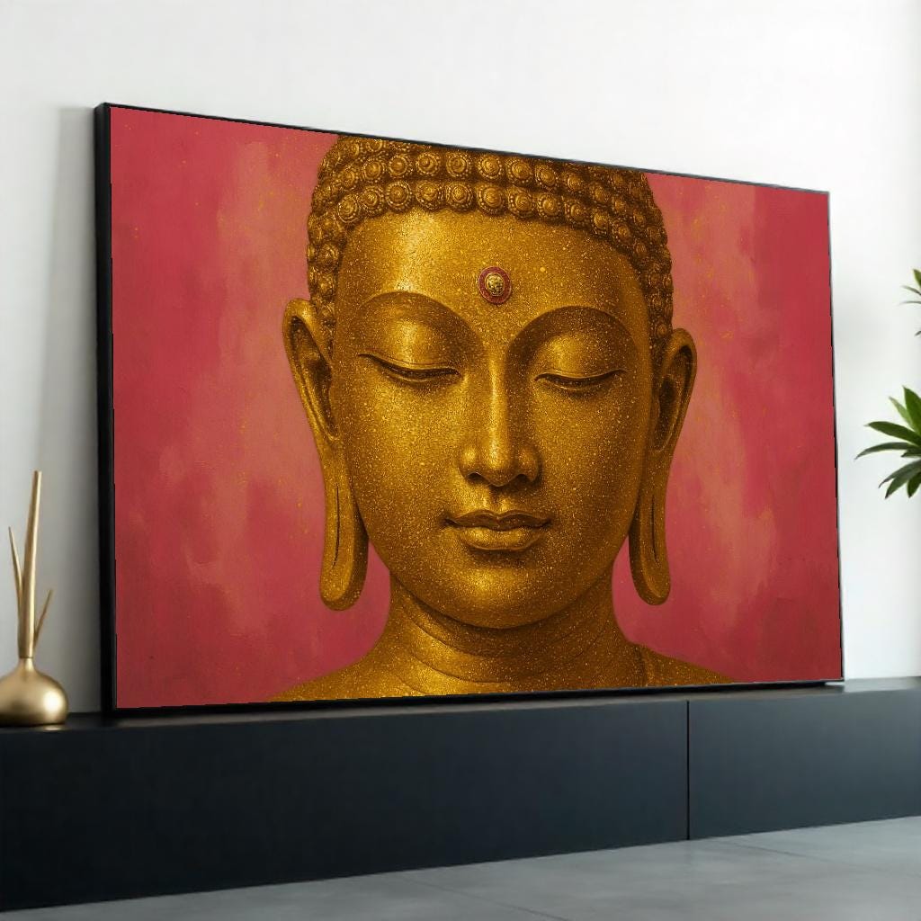 Golden Buddha Canvas, Spiritual Wall Art, Zen Decor, Buddha Print, Calm  Peaceful Art, Wall Art Canvas Design, Ready To Hang Decoration