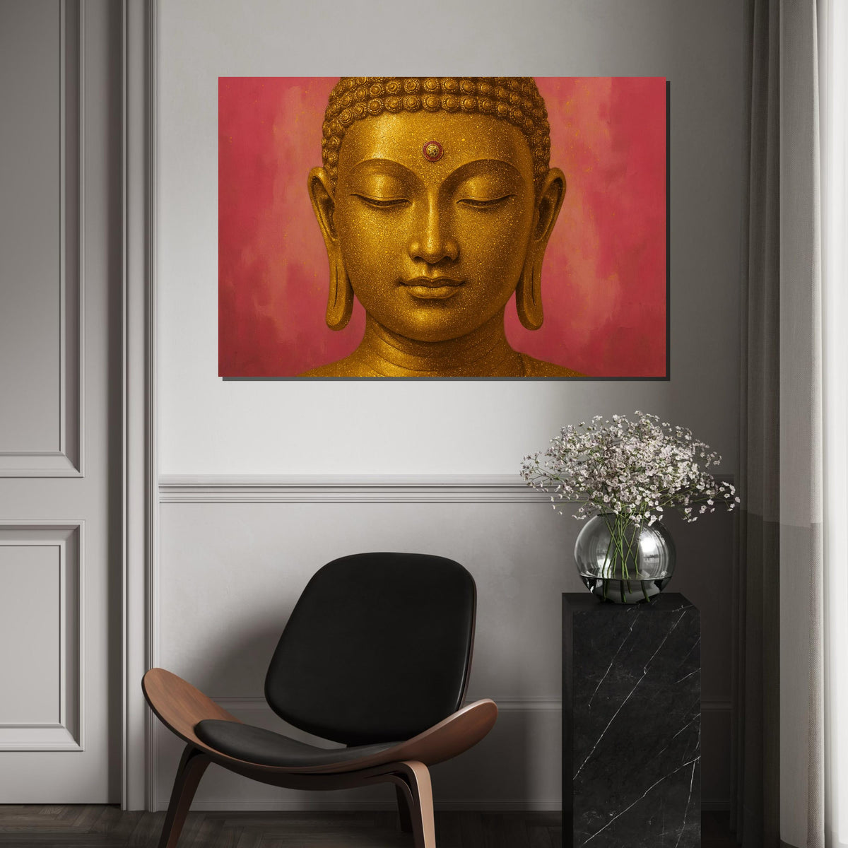 Golden Buddha Canvas, Spiritual Wall Art, Zen Decor, Buddha Print, Calm  Peaceful Art, Wall Art Canvas Design, Ready To Hang Decoration