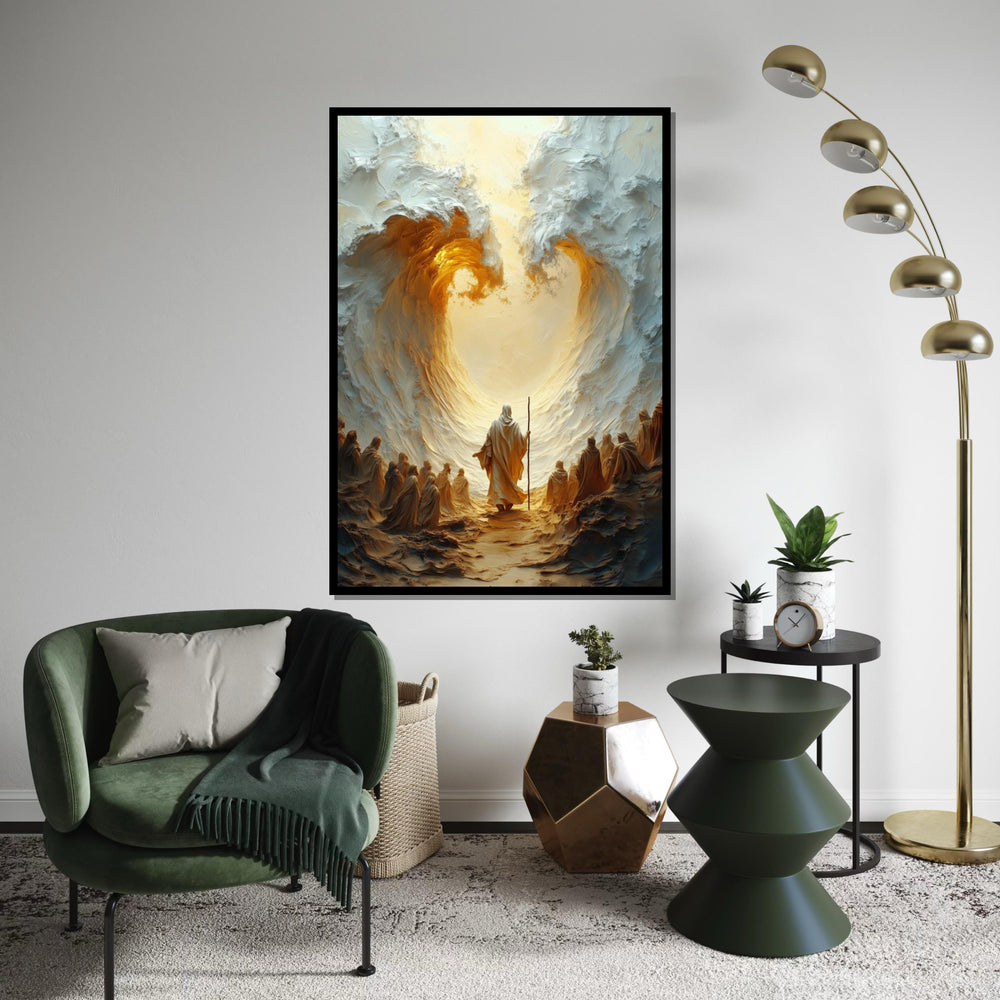 Moses Parting the Sea Canvas, Divine Path Wall Art, Religious Art, Inspirational Canvas Design, Ready to Hang Decoration, Gift Art