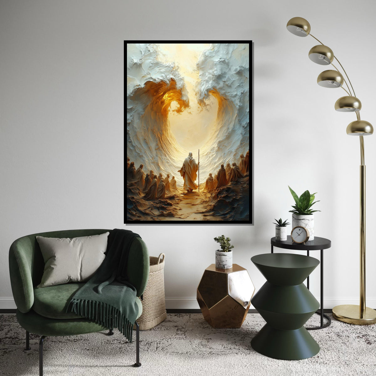Moses Parting the Sea Canvas, Divine Path Wall Art, Religious Art, Inspirational Canvas Design, Ready to Hang Decoration