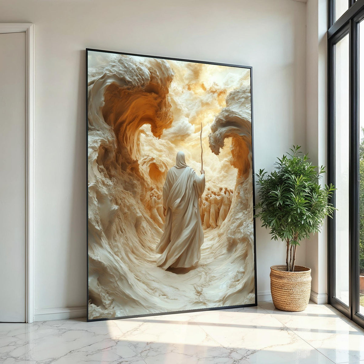 Epic Exodus Canvas Art, Parting of the Sea, Biblical Wall Print, Spiritual Canvas Design, Inspiring Decor, Ready to Hang Decoration