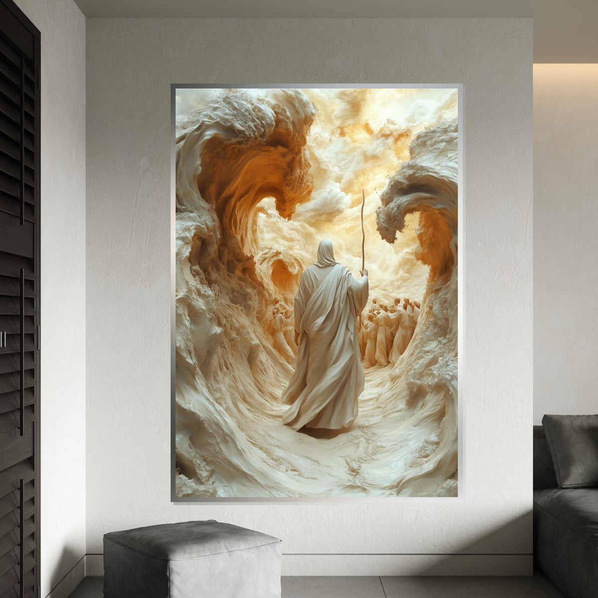 Epic Exodus Canvas Art, Parting of the Sea, Biblical Wall Print, Spiritual Canvas Design, Inspiring Decor, Ready to Hang Decoration