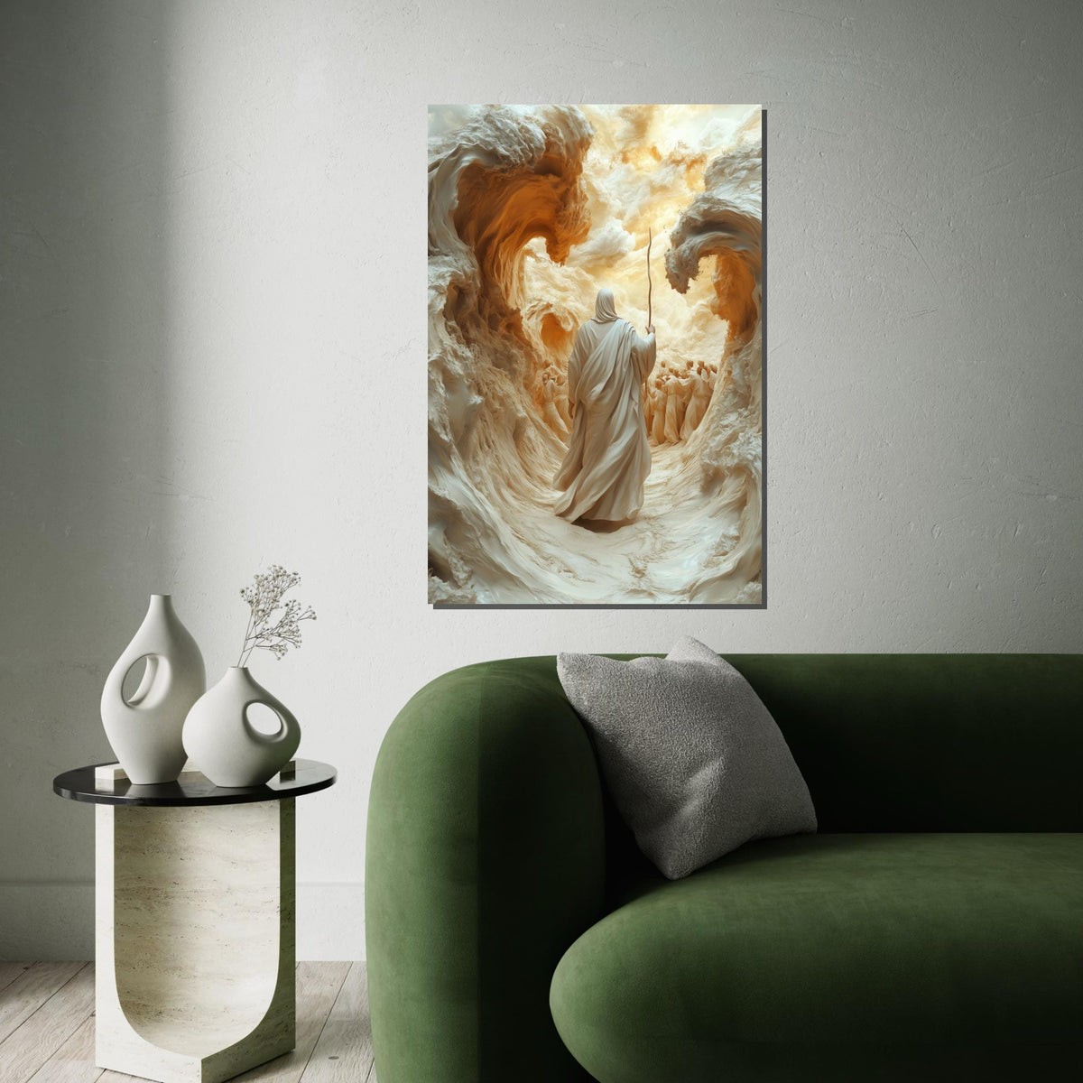 Epic Exodus Canvas Art, Parting of the Sea, Biblical Wall Print, Spiritual Canvas Design, Inspiring Decor, Ready to Hang Decoration