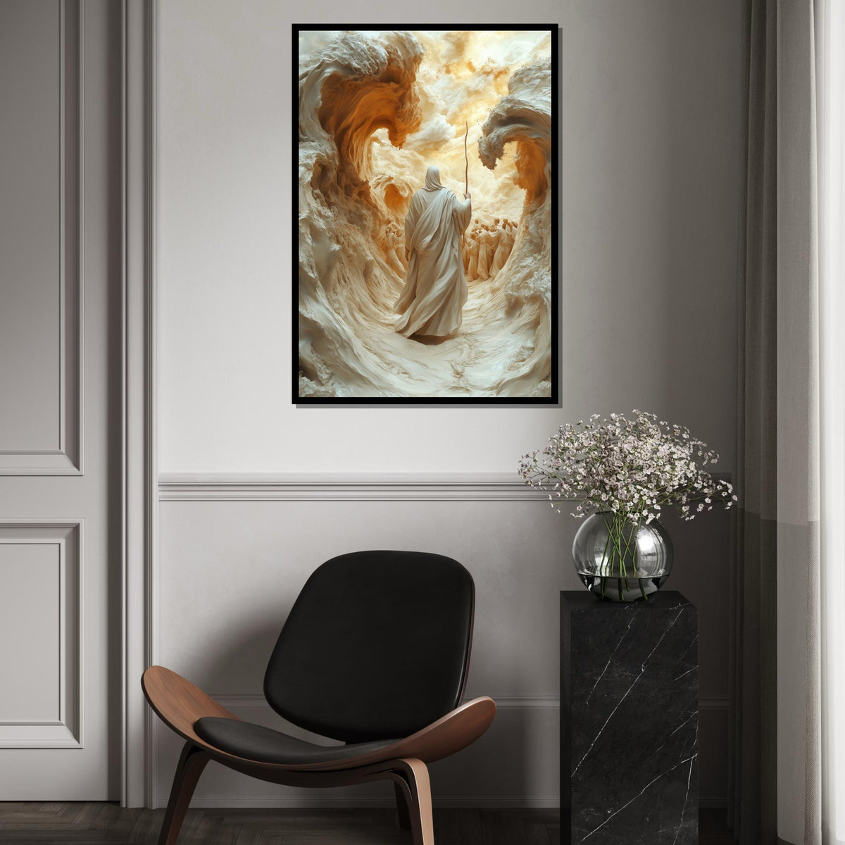 Epic Exodus Canvas Art, Parting of the Sea, Biblical Wall Print, Spiritual Canvas Design, Inspiring Decor, Ready to Hang Decoration
