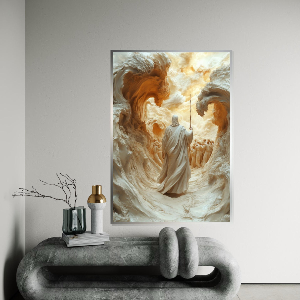 Epic Exodus Canvas Art, Parting of the Sea, Biblical Wall Print, Spiritual Canvas Design, Inspiring Decor, Ready to Hang Decoration
