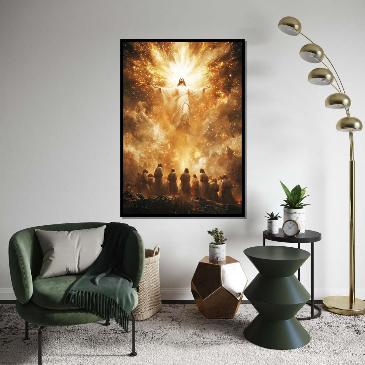 Divine Ascension Canvas, Jesus Wall Art, Heavenly Aura Print, Religious Canvas, Spiritual Decor, Wall Art Canvas Design, Ready to Hang