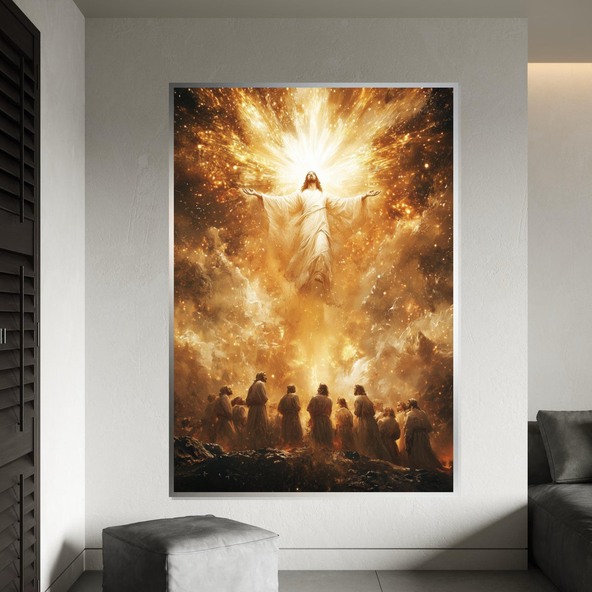 Divine Ascension Canvas, Jesus Wall Art, Heavenly Aura Print, Religious Canvas, Spiritual Decor, Wall Art Canvas Design, Ready to Hang