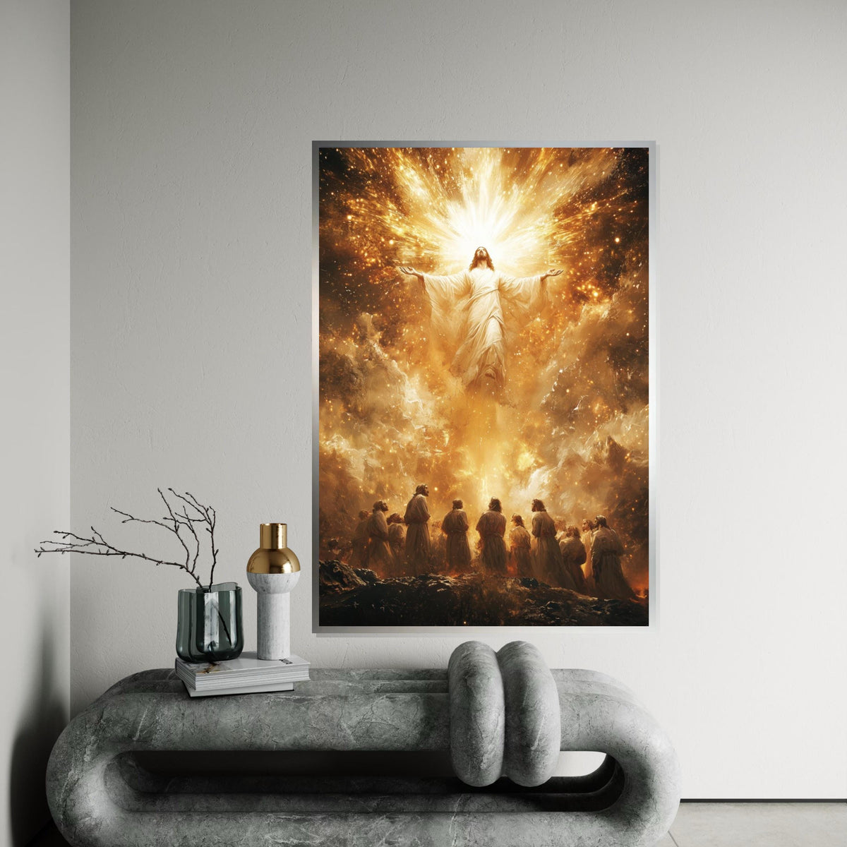 Divine Ascension Canvas, Jesus Wall Art, Heavenly Aura Print, Religious Canvas, Spiritual Decor, Wall Art Canvas Design, Ready to Hang