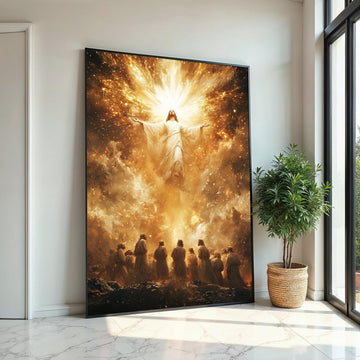 Divine Ascension Canvas, Jesus Wall Art, Heavenly Aura Print, Religious Canvas, Spiritual Decor, Wall Art Canvas Design, Ready to Hang