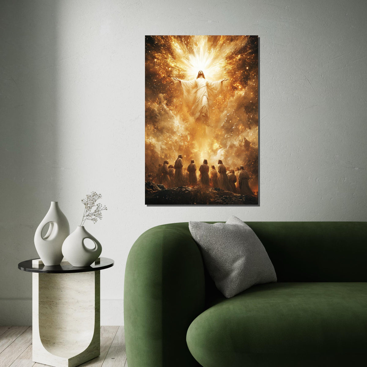 Divine Ascension Canvas, Jesus Wall Art, Heavenly Aura Print, Religious Canvas, Spiritual Decor, Wall Art Canvas Design, Ready to Hang