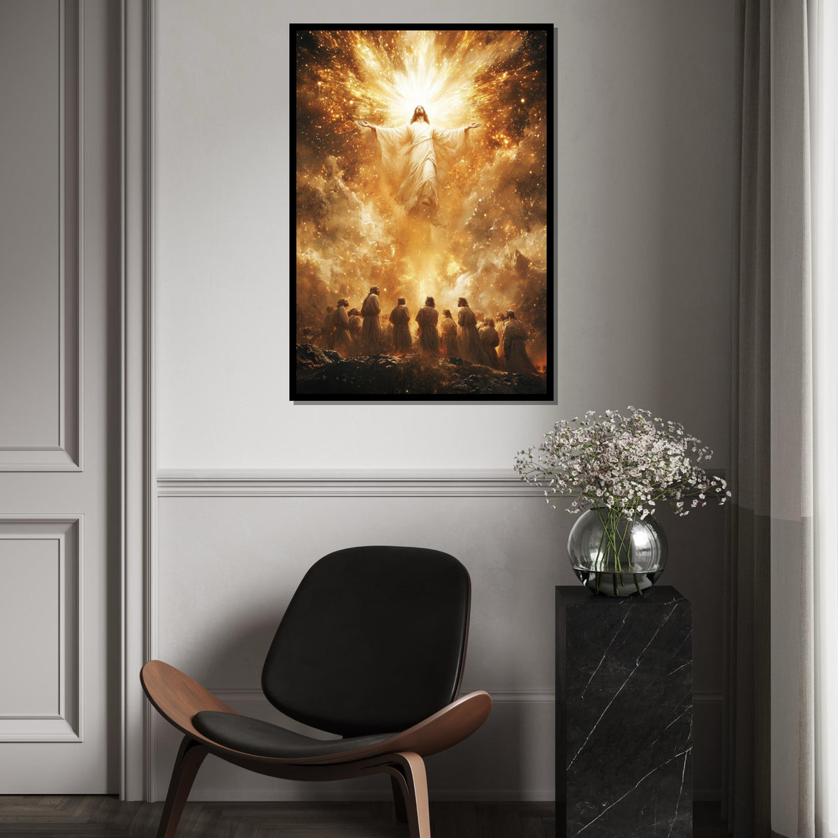 Divine Ascension Canvas, Jesus Wall Art, Heavenly Aura Print, Religious Canvas, Spiritual Decor, Wall Art Canvas Design, Ready to Hang
