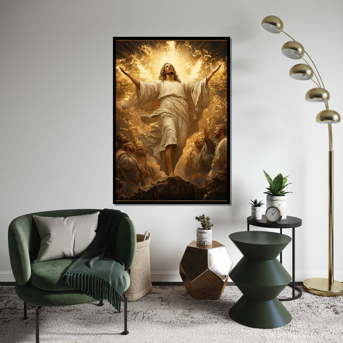 Radiant Ascension Canvas, Spiritual Wall Art, Glorious Light in Heaven, Jesus Canvas Print, Religious Art, Wall Art Design, Ready to Hang