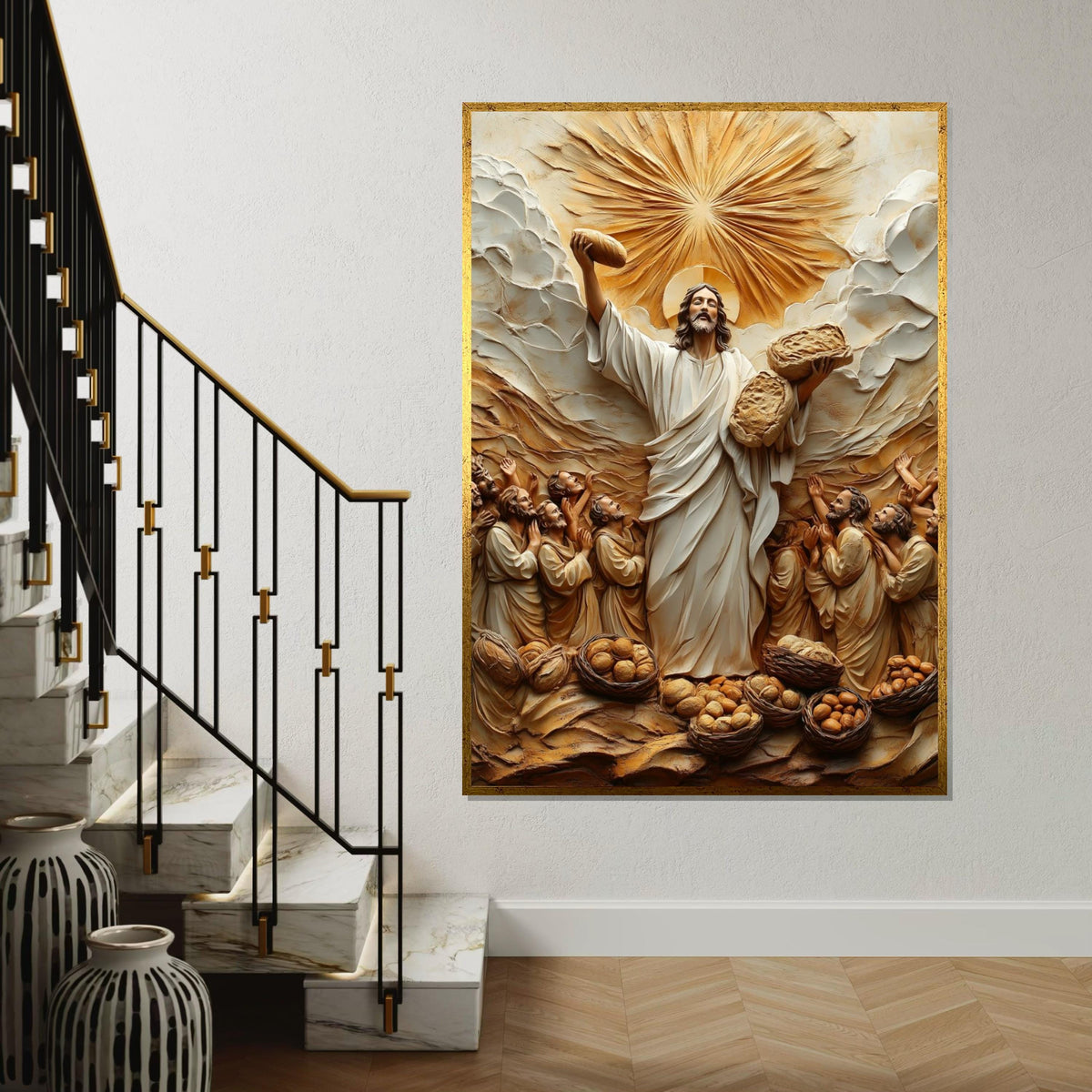 Miracle of Loaves Canvas Art, Spiritual Wall Art, Religious Canvas, Wall Art Canvas Design, Ready to Hang Decoration