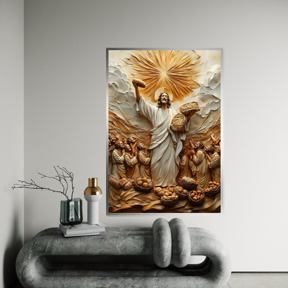 Miracle of Loaves Canvas Art, Spiritual Wall Art, Religious Canvas, Wall Art Canvas Design, Ready to Hang Decoration