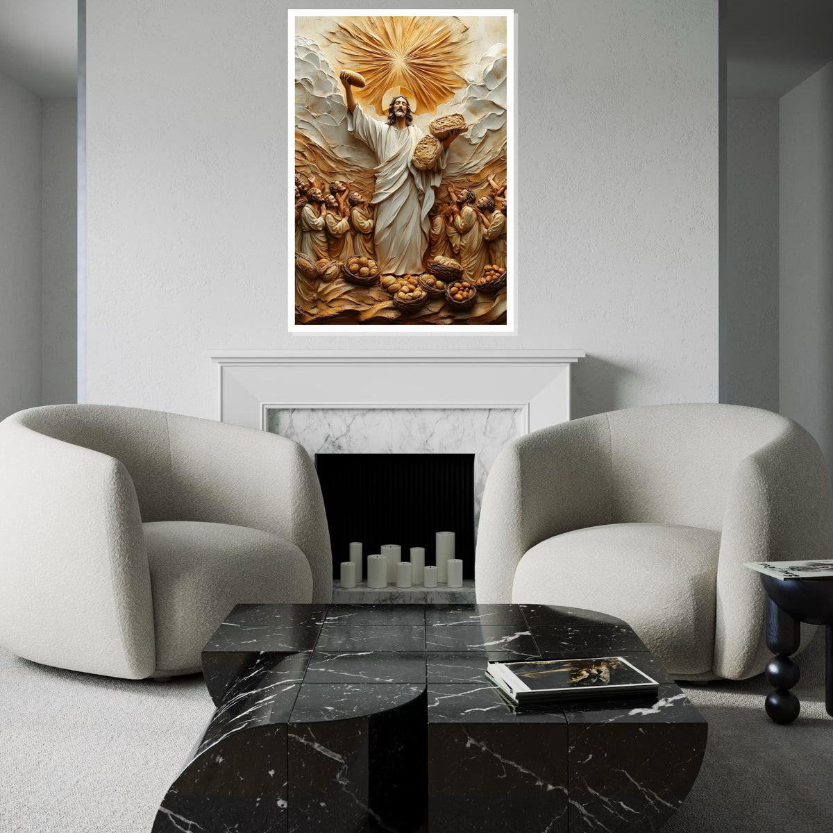 Miracle of Loaves Canvas Art, Spiritual Wall Art, Religious Canvas, Wall Art Canvas Design, Ready to Hang Decoration