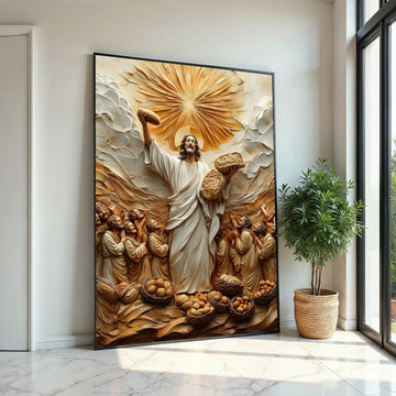Miracle of Loaves Canvas Art, Spiritual Wall Art, Religious Canvas, Wall Art Canvas Design, Ready to Hang Decoration