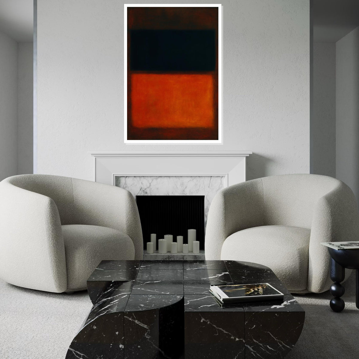 Mark Rothko Canvas, Abstract Wall Art, Mark Rothko Style Print,Affiche Art,Expressionist Canvas Painting,Ready To Hang Decor,Print Art