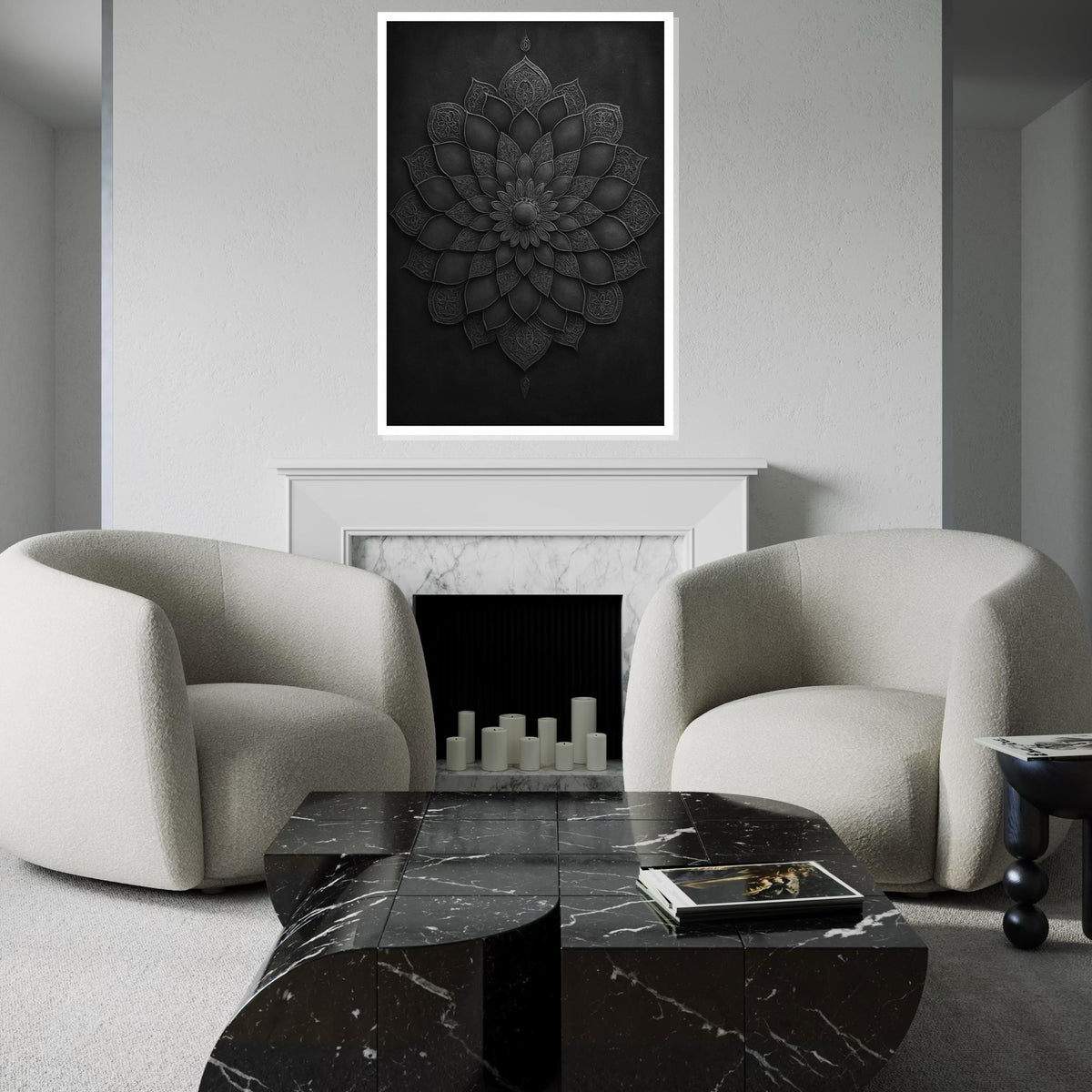 Intricate Mandala Canvas, Black Mandala Wall Art, Geometric Art, Wall Art Canvas Design, Ready To Hang Home Decor