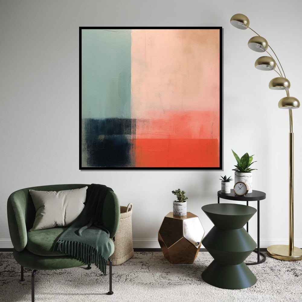 Abstract Color Block Canvas, Modern Wall Art, Soft Tones Decor, Minimalist Canvas Design, Ready to Hang Room Accent