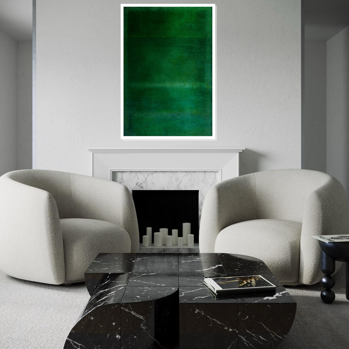Mark Rothko Canvas, Green Wall Art, Mark Rothko Style Print,Affiche Art,Expressionist Canvas Painting,Ready To Hang Decor,Print Art
