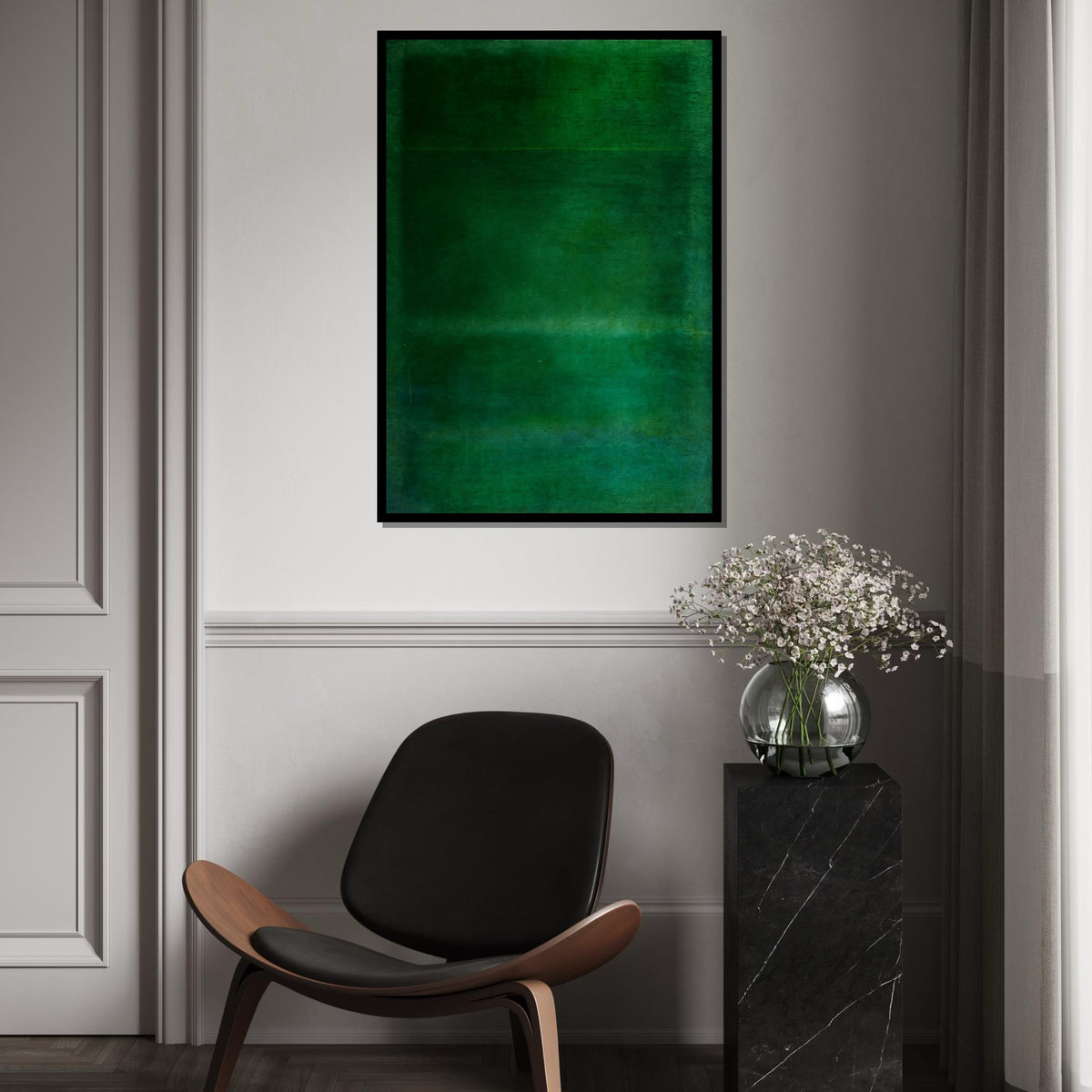 Mark Rothko Canvas, Green Wall Art, Mark Rothko Style Print,Affiche Art,Expressionist Canvas Painting,Ready To Hang Decor,Print Art