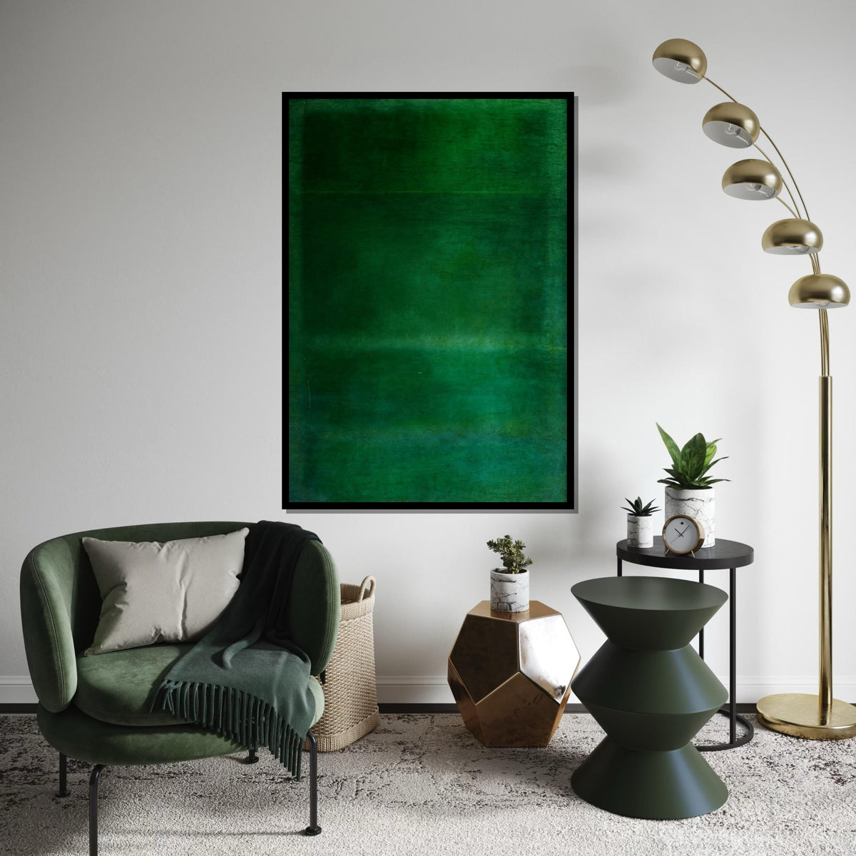 Mark Rothko Canvas, Green Wall Art, Mark Rothko Style Print,Affiche Art,Expressionist Canvas Painting,Ready To Hang Decor,Print Art