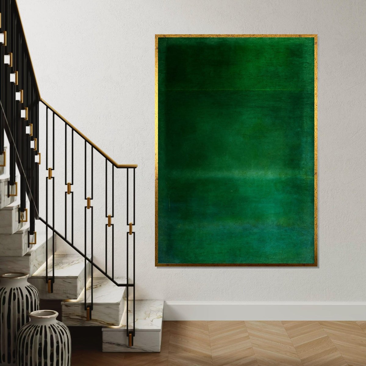 Mark Rothko Canvas, Green Wall Art, Mark Rothko Style Print,Affiche Art,Expressionist Canvas Painting,Ready To Hang Decor,Print Art