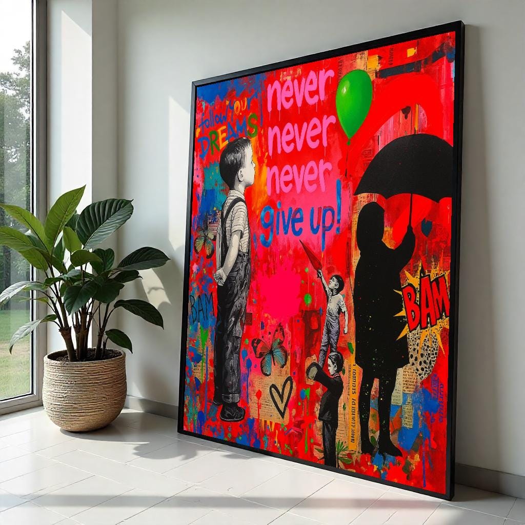 Inspiration Canvas Wall Art, Motivational Pop Art, Follow Your Dreams Poster, Colorful Street Art, Wall Art Canvas Design, Ready to Hang