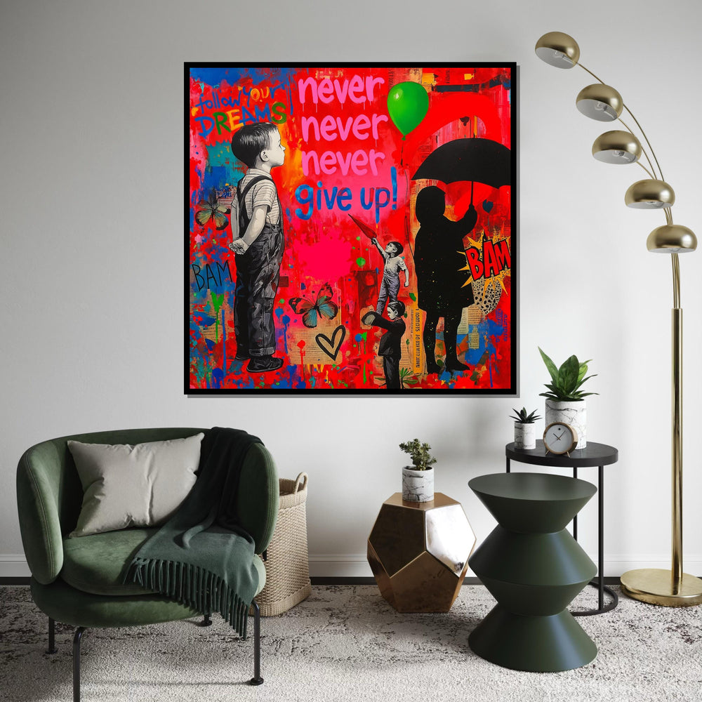 Inspiration Canvas Wall Art, Motivational Pop Art, Follow Your Dreams Poster, Colorful Street Art, Wall Art Canvas Design, Ready to Hang