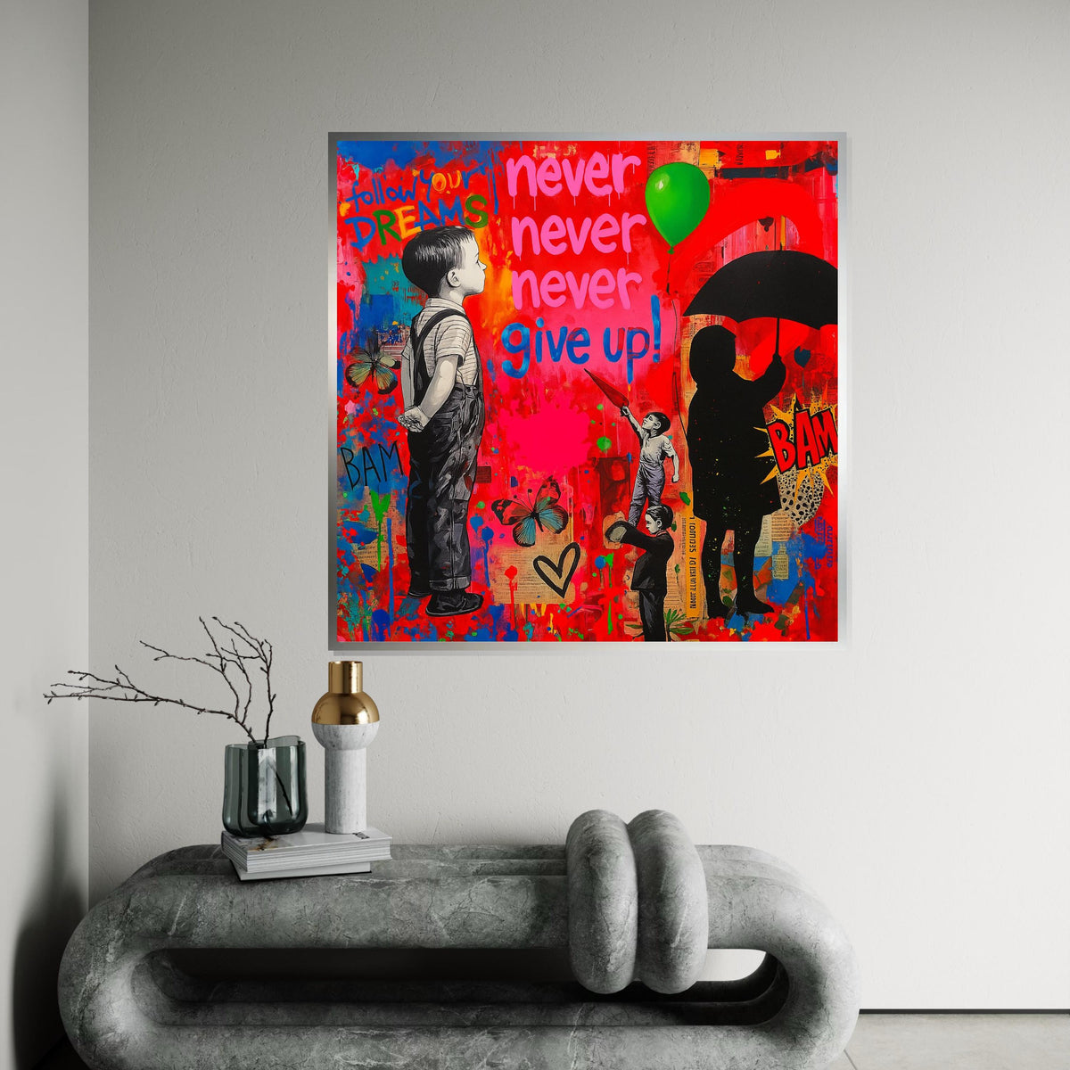 Inspiration Canvas Wall Art, Motivational Pop Art, Follow Your Dreams Poster, Colorful Street Art, Wall Art Canvas Design, Ready to Hang
