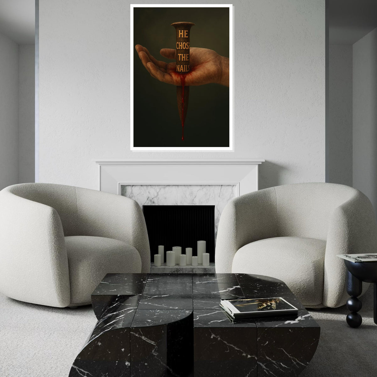 Nail in Hand Canvas, Spiritual Sacrifice Art, Religious Wall Print, Inspirational Canvas Design, Thoughtful Decoration, Ready to Hang