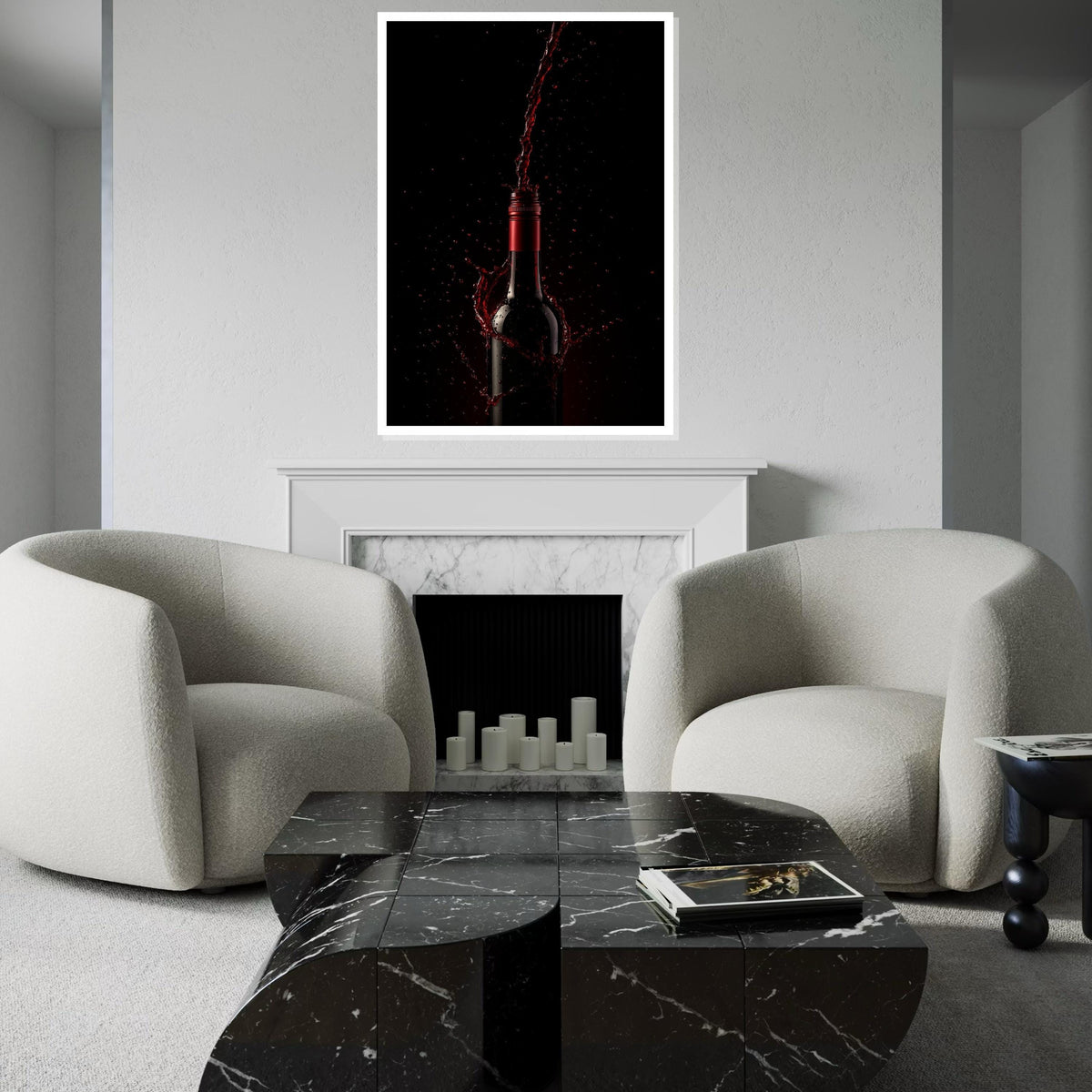 Red Wine Splash Canvas, Wine Bottle Art Print, Elegant Beverage Wall Decor, Wall Art Canvas Design, Ready to Hang Decoration