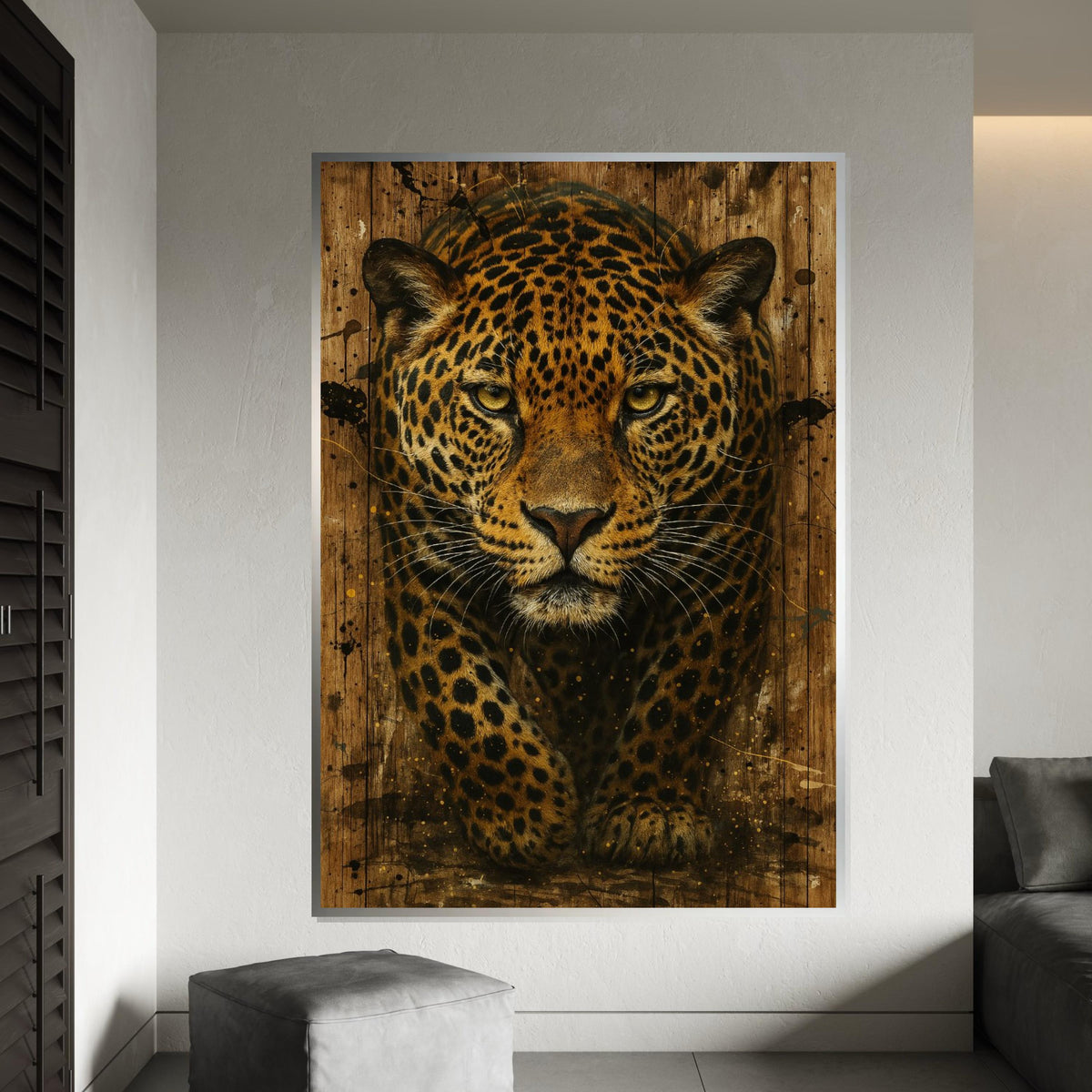 Leopard Canvas Art, Majestic Jungle Cat Wall Art, Wild Animal Canvas Print, Wall Art Canvas Design, Ready to Hang Decoration