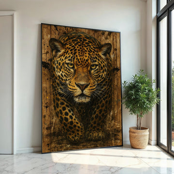 Leopard Canvas Art, Majestic Jungle Cat Wall Art, Wild Animal Canvas Print, Wall Art Canvas Design, Ready to Hang Decoration