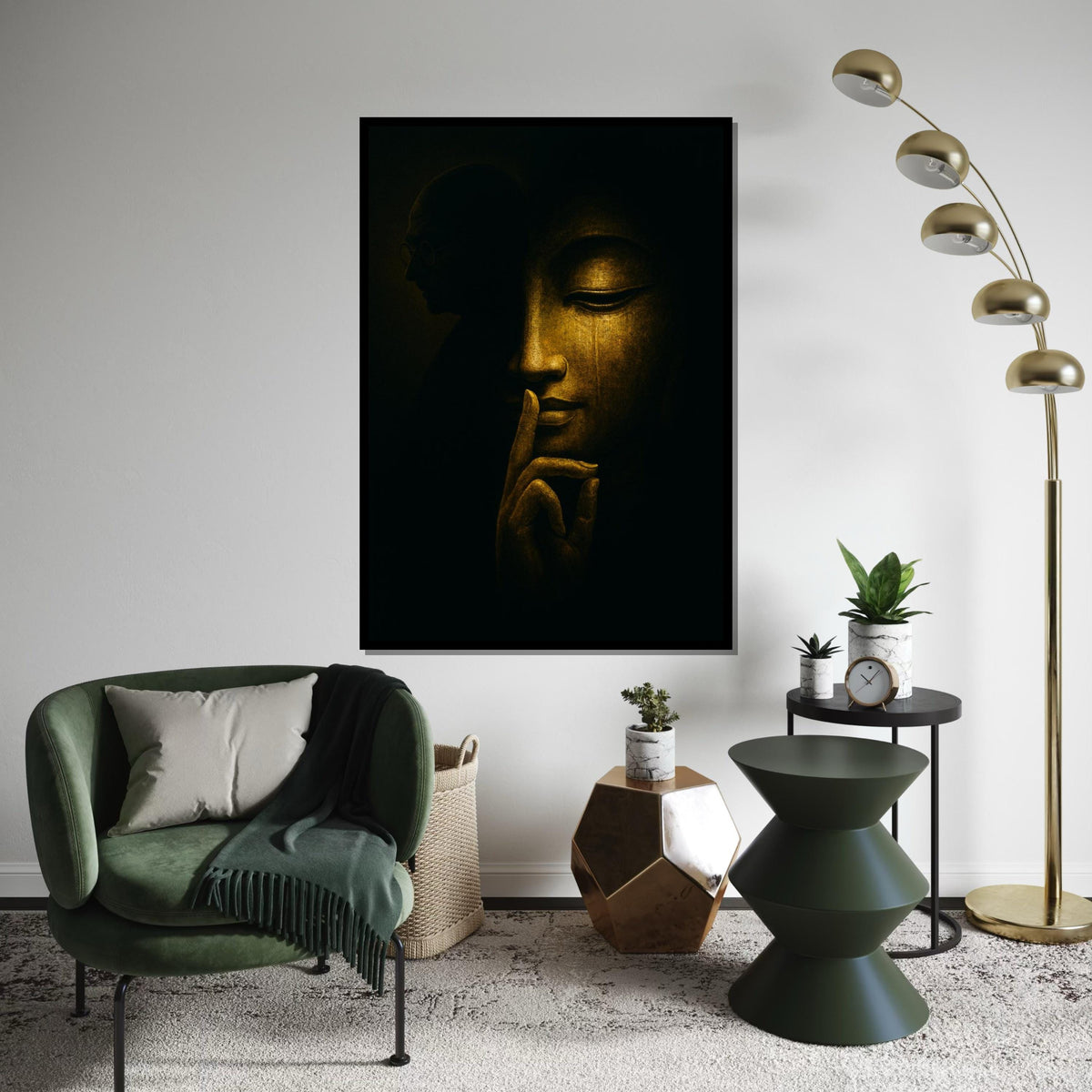 Buddha Serenity Canvas, Enlightened Wall Art, Silent Wisdom Print, Zen Canvas Design, Meditation Decor, Ready to Hang
