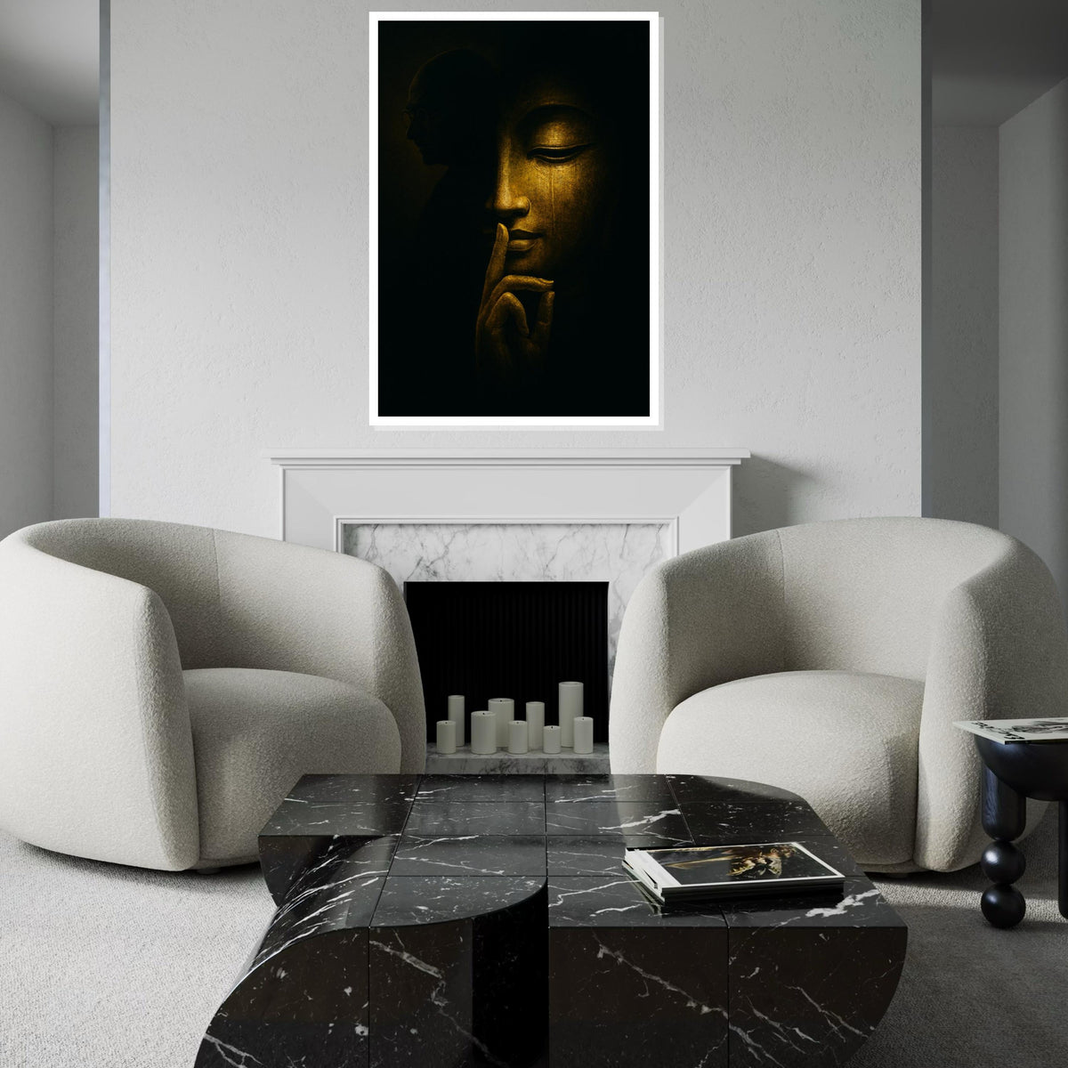 Buddha Serenity Canvas, Enlightened Wall Art, Silent Wisdom Print, Zen Canvas Design, Meditation Decor, Ready to Hang