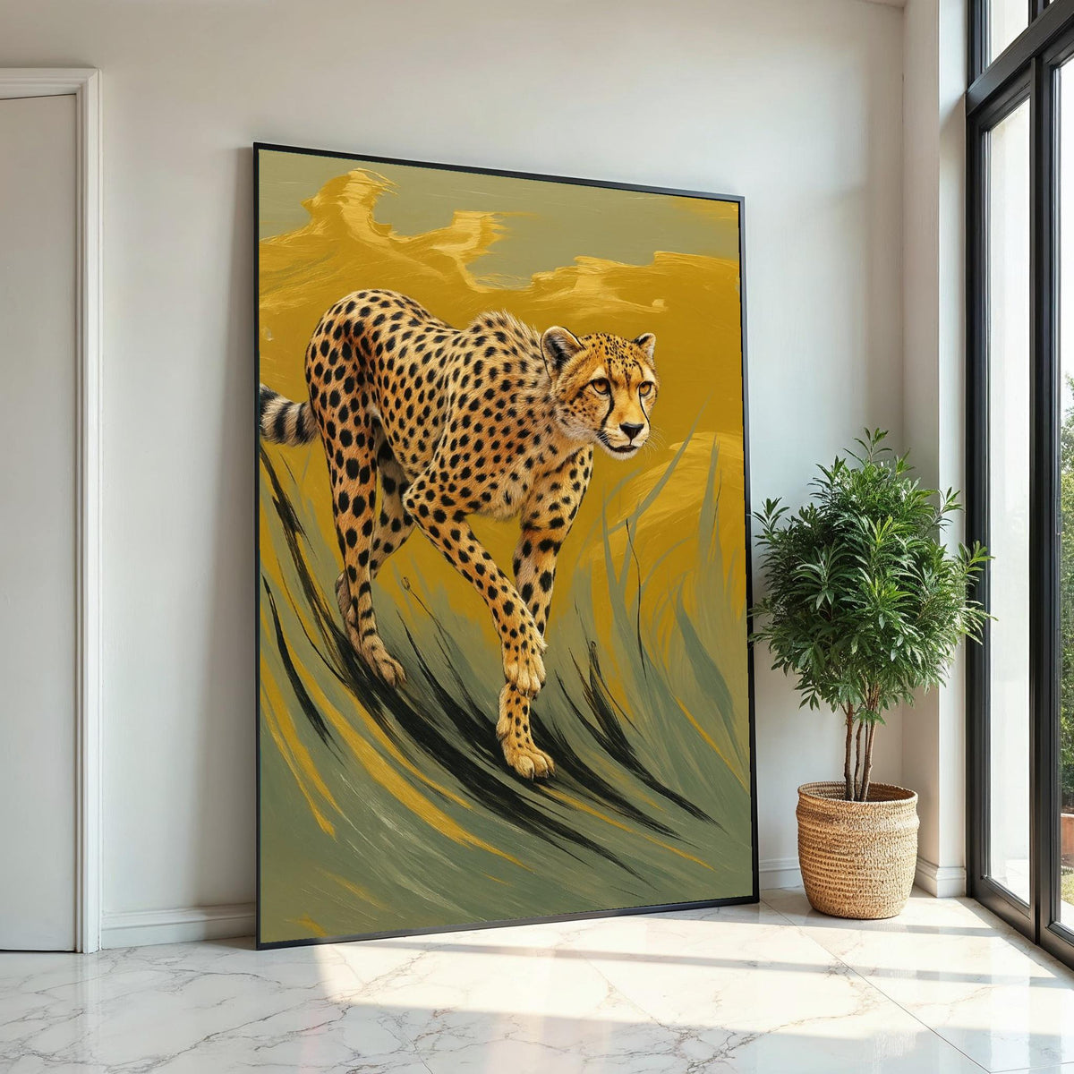 Majestic Cheetah Canvas, Wild Animal Art, Cheetah Wall Print, Nature Decor, Wall Art Canvas Design, Ready To Hang Decoration