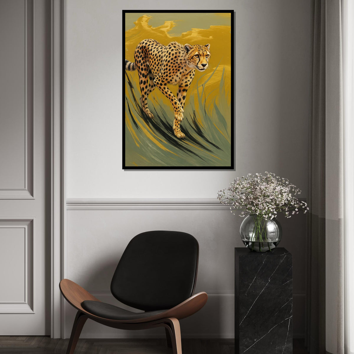 Majestic Cheetah Canvas, Wild Animal Art, Cheetah Wall Print, Nature Decor, Wall Art Canvas Design, Ready To Hang Decoration