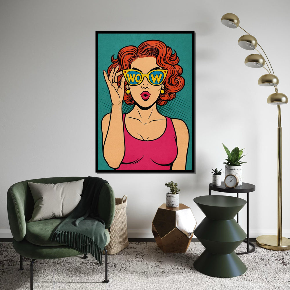 Pop Art Wow Girl Canvas, Retro Comic Style Wall Art, Vibrant Pop Art Poster, Comic Print, Wall Art Canvas Design, Ready To Hang